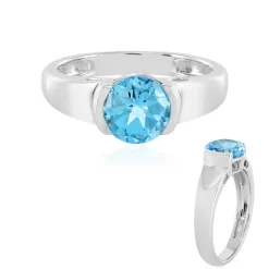 Schweizblauer Topas-Silberring