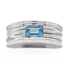 Schweizblauer Topas-Silberring (TPC)