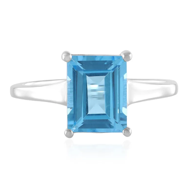 Schweizblauer Topas-Silberring