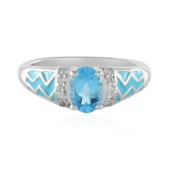 Schweizblauer Topas-Silberring