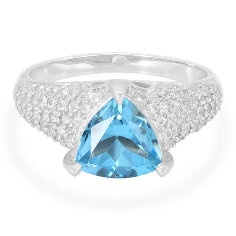 Schweizblauer Topas-Silberring