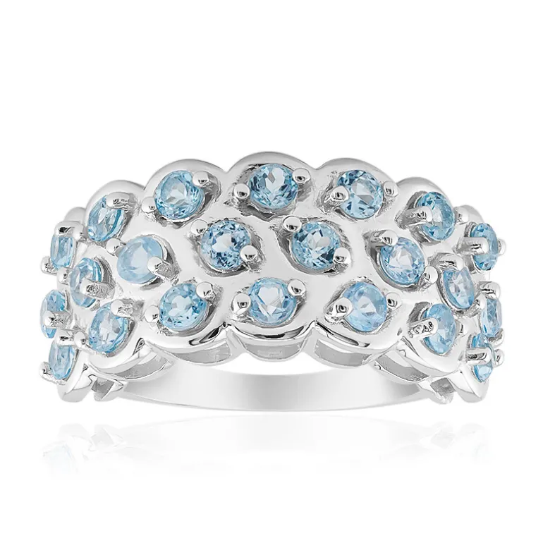 Schweizblauer Topas-Silberring