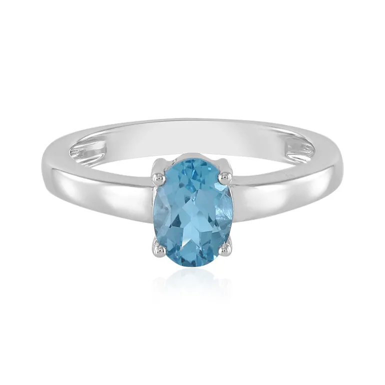 Schweizblauer Topas-Silberring