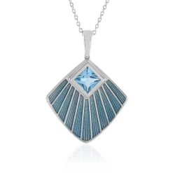 Schweizblauer Topas-Silberhalskette (Adela Silber)