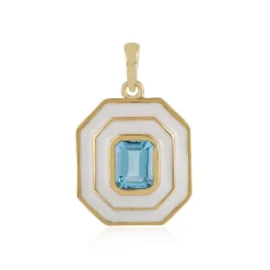 Schweizblauer Topas-Silberanhänger