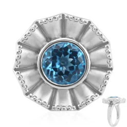 Schweizblauer Topas-Silberring (Remy Rotenier)