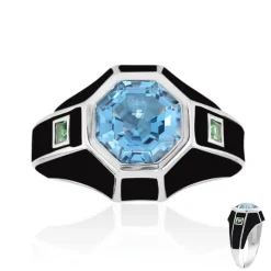 Schweizblauer Topas-Silberring (Remy Rotenier)