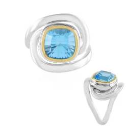 Schweizblauer Topas-Silberring