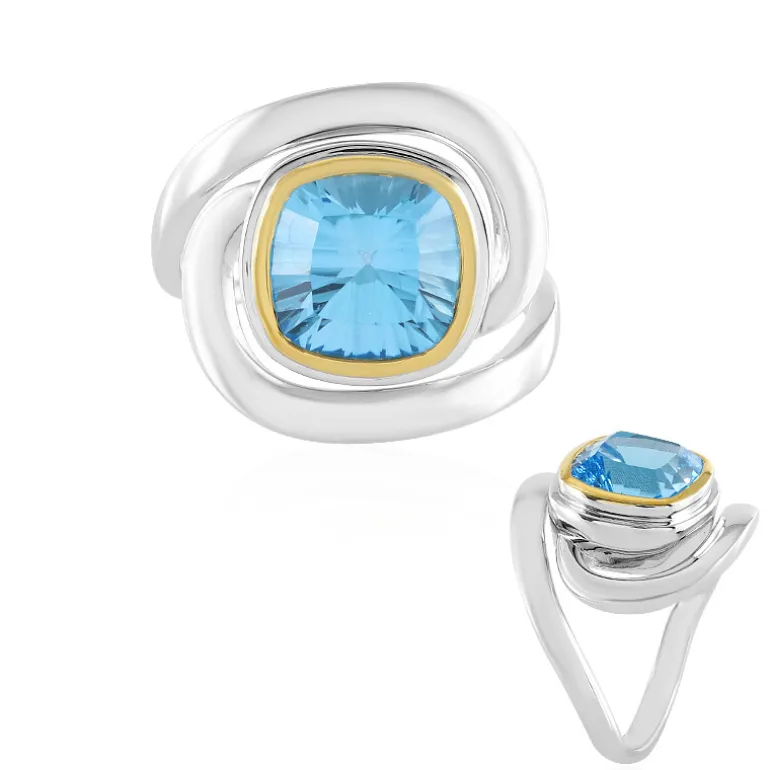 Schweizblauer Topas-Silberring