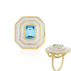 Schweizblauer Topas-Silberring