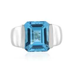 Schweizblauer Topas-Silberring