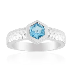 Schweizblauer Topas-Silberring (Pallanova)