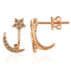 SI1 Argyle-Rose de France-Brillant-Goldohrringe