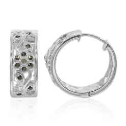 SI1 Argyle-Rose de France-Brillant-Silberohrringe (Annette classic)