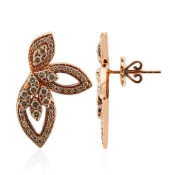 SI1 Argyle-Rose de France-Brillant-Goldohrringe