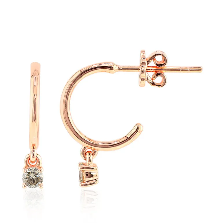 SI1 Argyle-Rose de France-Brillant-Goldohrringe