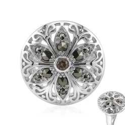 SI1 Argyle-Rose de France-Brillant-Silberring (Annette classic)