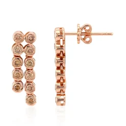 SI1 Argyle-Rose de France-Brillant-Goldohrringe