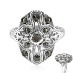 SI1 Argyle-Rose de France-Brillant-Silberring (Annette classic)