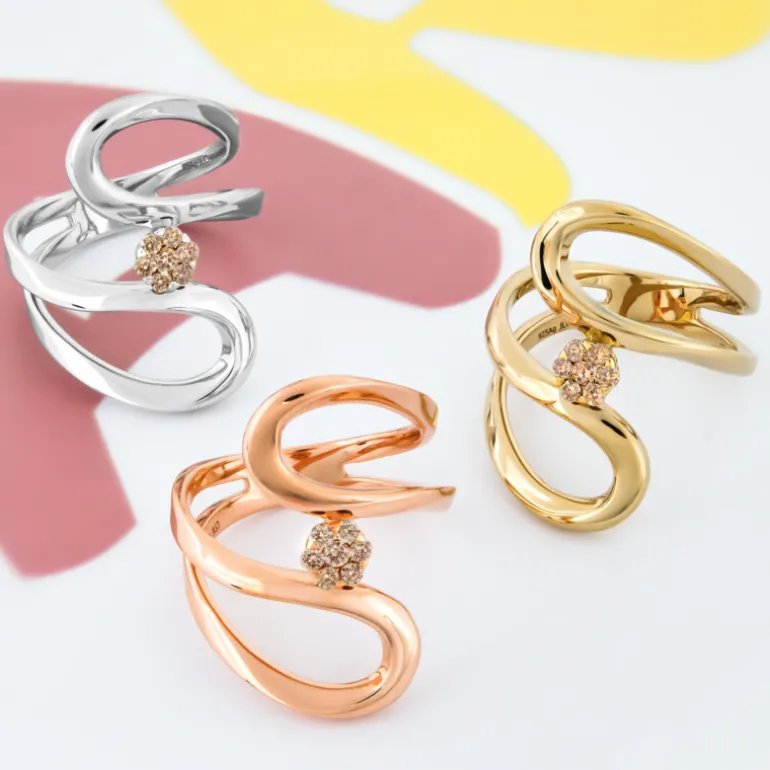 SI1 Argyle-Rose de France-Brillant-Silberring