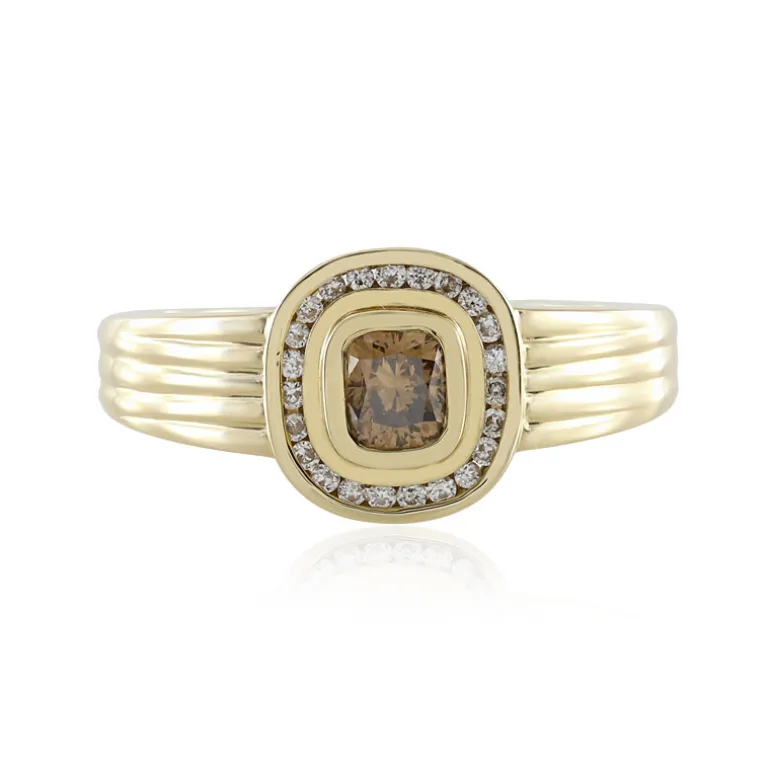 SI2 Schokoladen-Brillant-Goldring (de Melo)