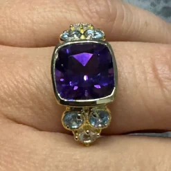 Sibirischer Amethyst-Silberring (Adela Silber)