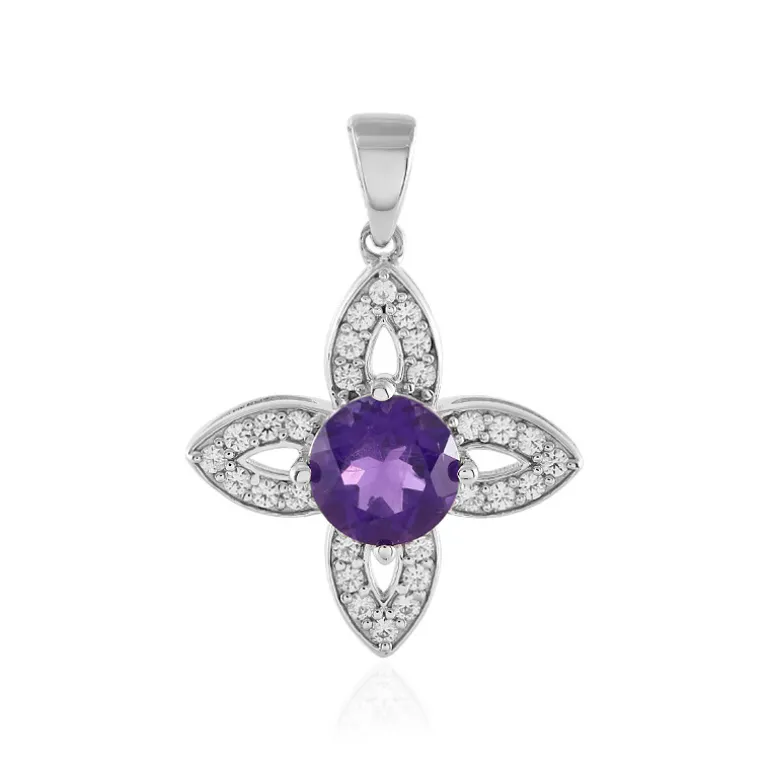 Sibirischer Amethyst-Silberanhänger