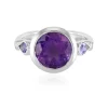 Sibirischer Amethyst-Silberring (Adela Silber)