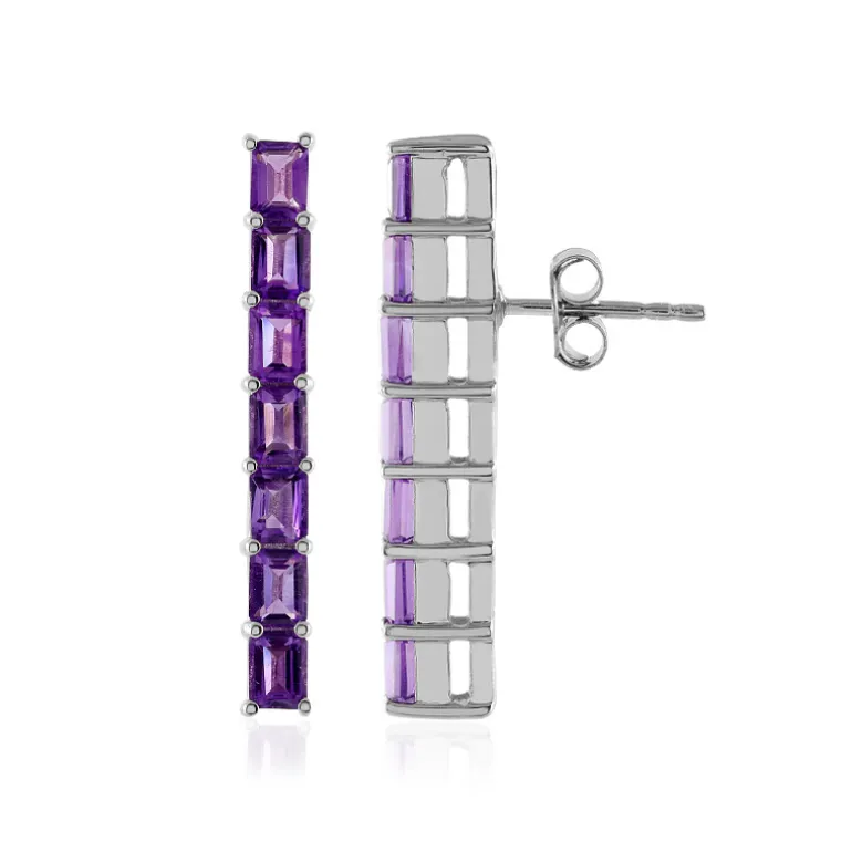 Sibirischer Amethyst-Silberohrringe