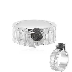 Silberfarbener Diamant-Silberring