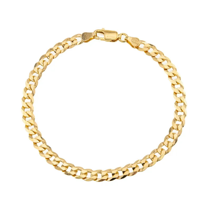 Silber-Panzerarmband - 19 cm - 4,08 g - vergoldet