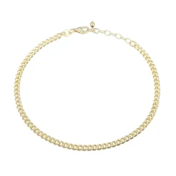 Silber-Panzerarmband - 4,42 g - 20-22,5 cm - vergoldet