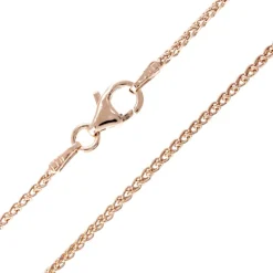 Silber-Zopfkette - 3,3 g - 45 cm - rosévergoldet