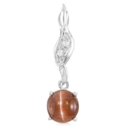 Skapolith-Katzenauge-Silberanhänger