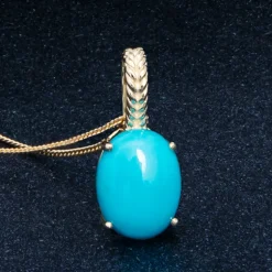 Sleeping Beauty-Türkis-Goldanhänger