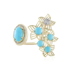 Sleeping Beauty-Türkis-Goldring (Ornaments by de Melo)