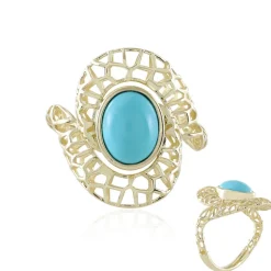 Sleeping Beauty-Türkis-Goldring (Ornaments by de Melo)