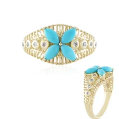 Sleeping Beauty-Türkis-Goldring (Ornaments by de Melo)