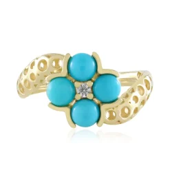 Sleeping Beauty-Türkis-Goldring (Ornaments by de Melo)