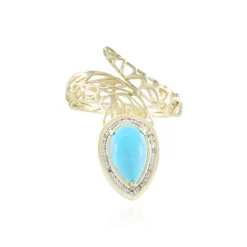 Sleeping Beauty-Türkis-Goldring (Ornaments by de Melo)