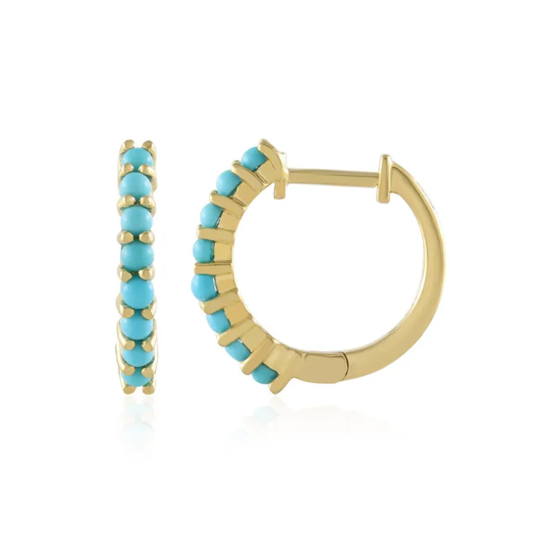 Sleeping Beauty-Türkis-Silberohrringe