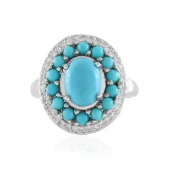 Sleeping Beauty-Türkis-Silberring