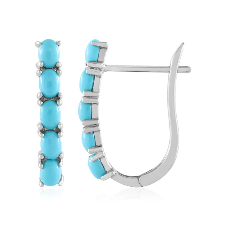 Sleeping Beauty-Türkis-Silberohrringe