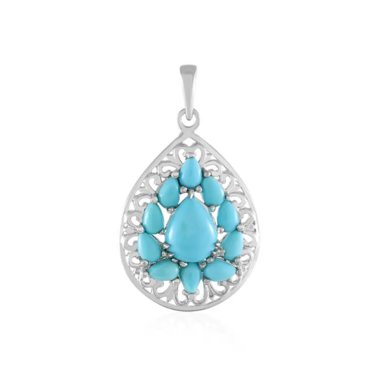 Sleeping Beauty-Türkis-Silberanhänger