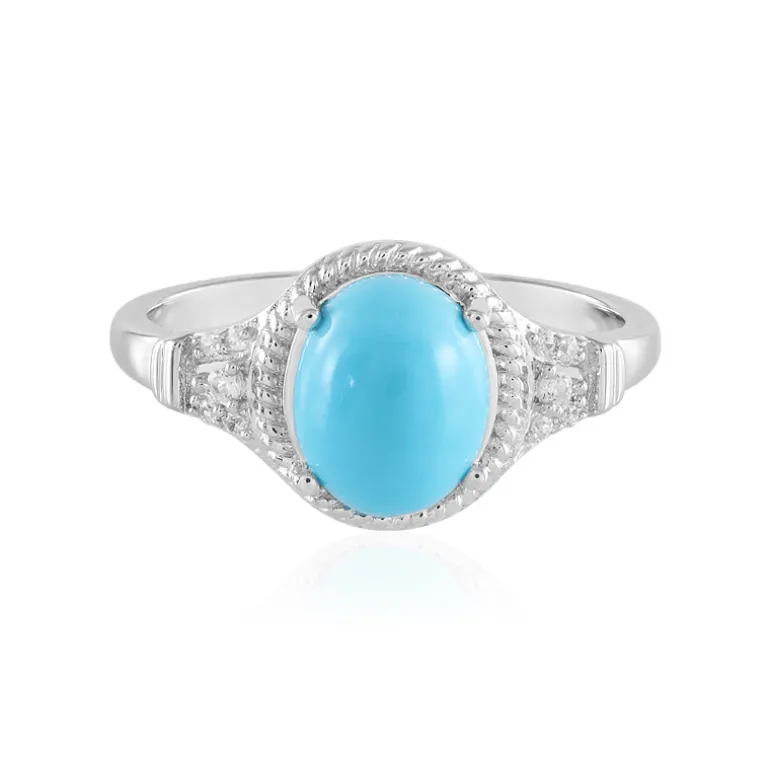 Sleeping Beauty-Türkis-Silberring