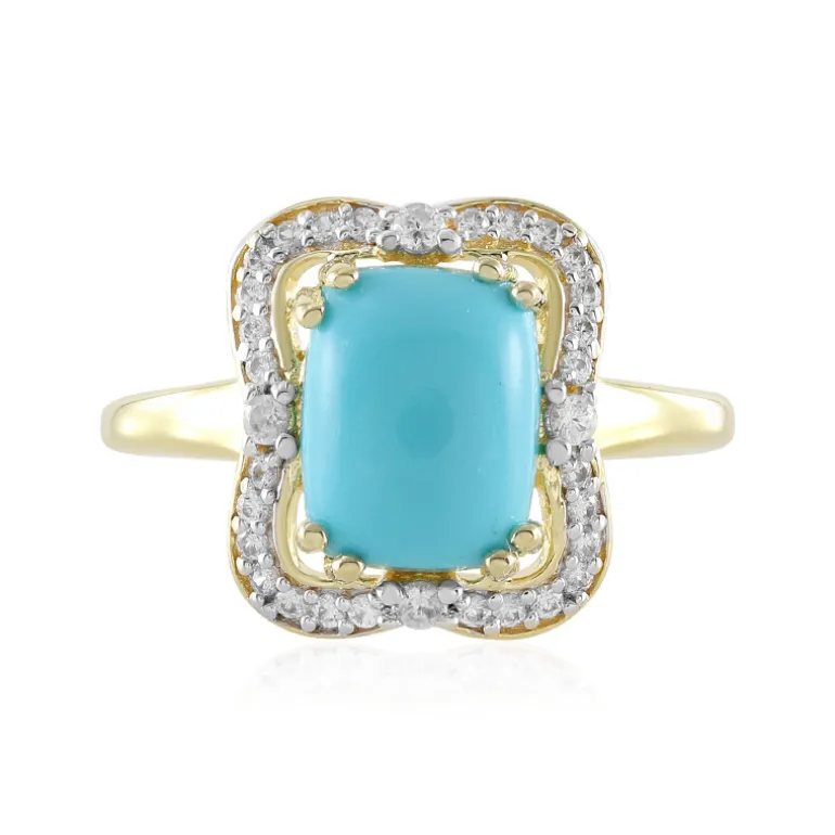 Sleeping Beauty-Türkis-Silberring