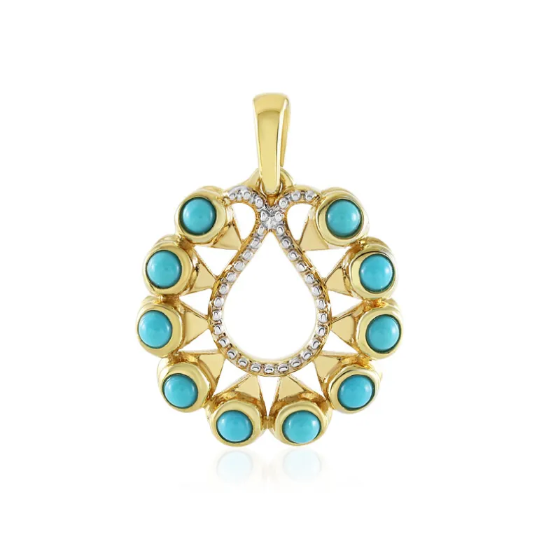 Sleeping Beauty-Türkis-Silberanhänger