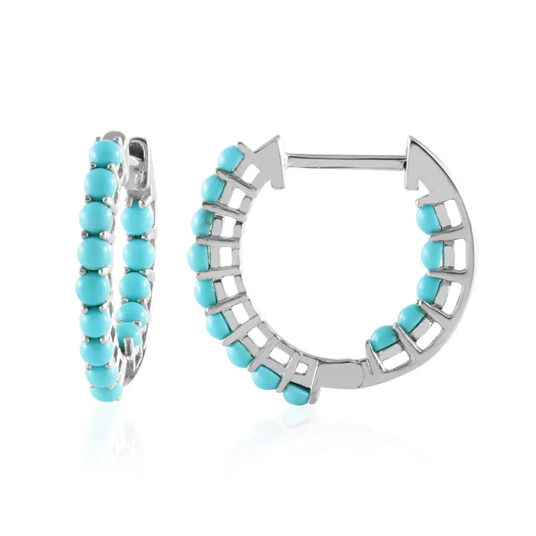 Sleeping Beauty-Türkis-Silberohrringe