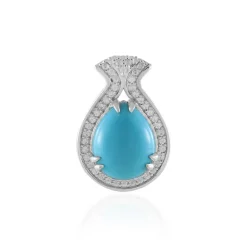 Sleeping Beauty-Türkis-Silberanhänger