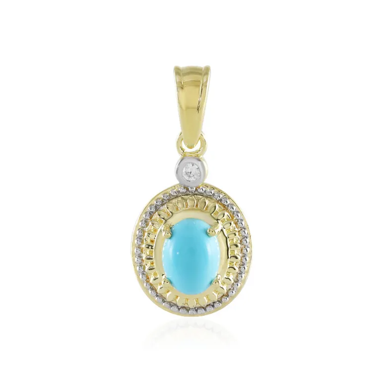 Sleeping Beauty-Türkis-Silberanhänger